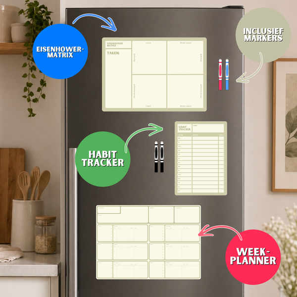 Plakplanner (Sticky whiteboard set) (15% korting)