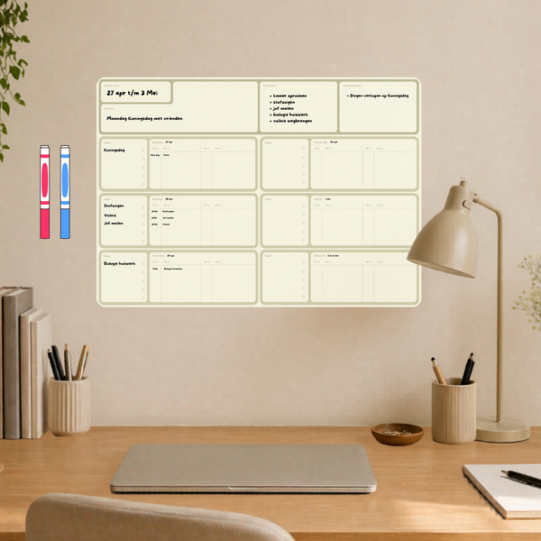 Plakplanner (Sticky whiteboard set) (15% korting)
